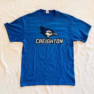 GUC Large Creighton Bluejays Blue Tshirt Basketball Cotton Athletic Logo